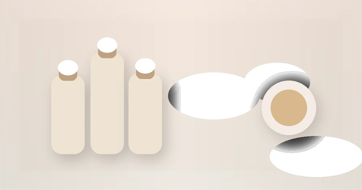 Beauty Routine Checklist for Beginners guide visual with skincare bottles and jars on a calm routine surface.