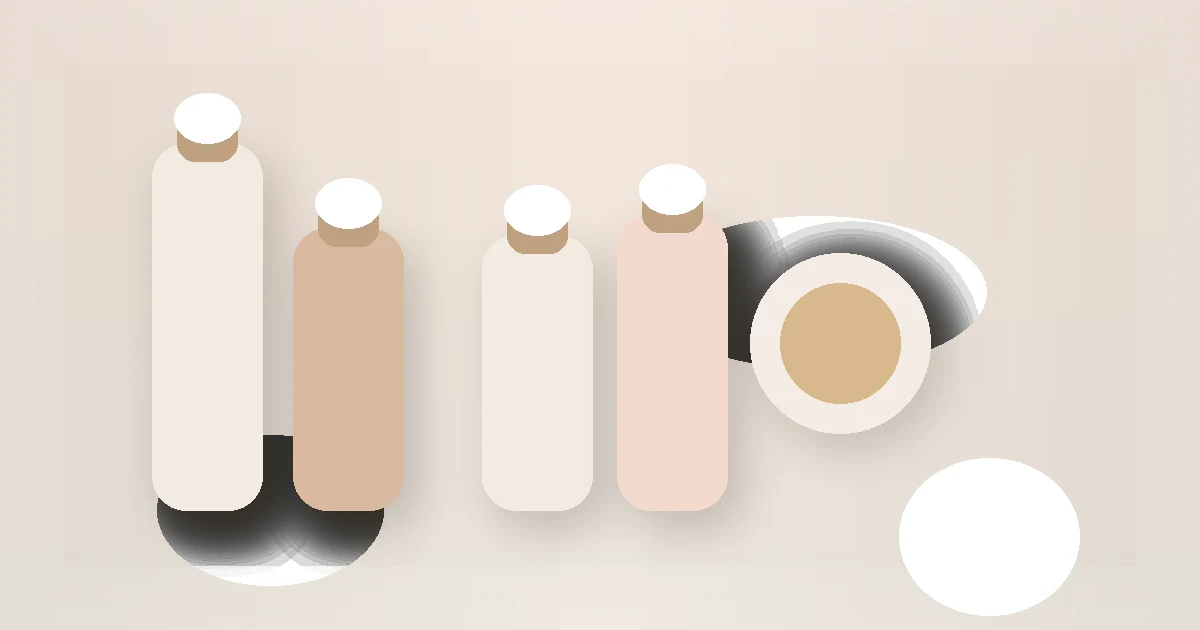 Simple Beauty Routine for Travel guide visual with skincare bottles and jars on a calm routine surface.