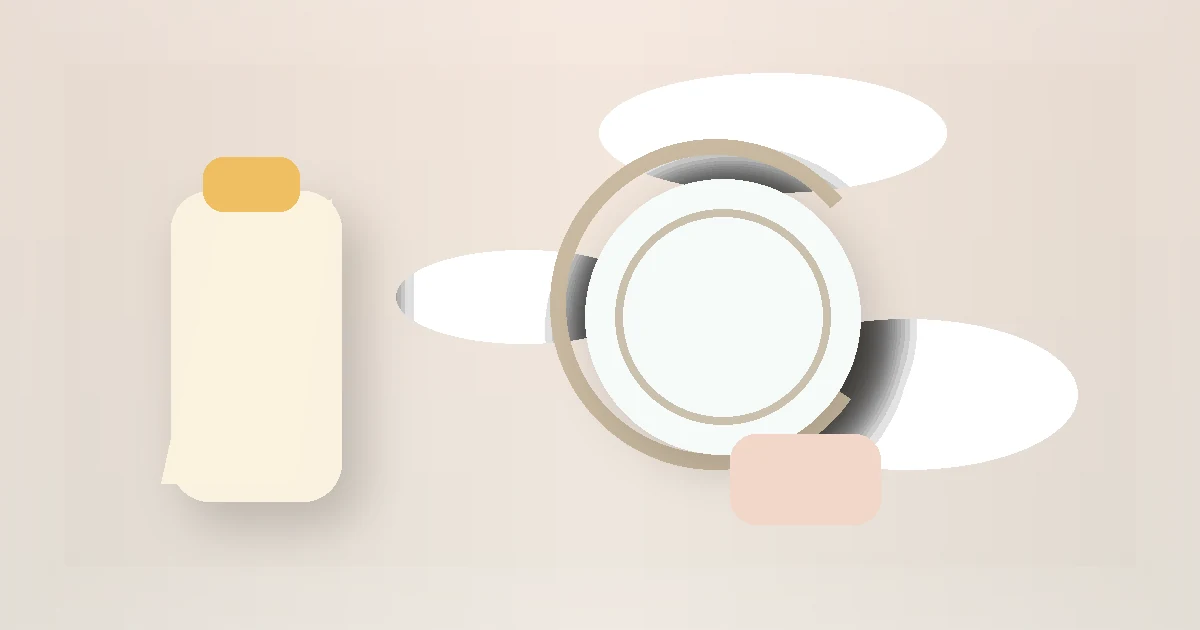 How Much Sunscreen Should You Use on Your Face? guide visual with a sunscreen tube and compact mirror.