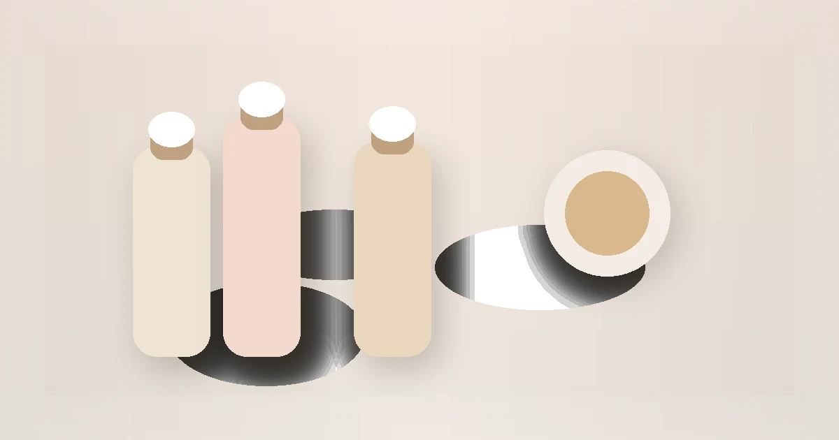 How to Layer Serums Without Overdoing It guide visual with skincare bottles and jars on a calm routine surface.